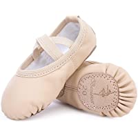 Zapatillas de Danza Cuero Zapatos Media Punta de Ballet y Gimnasia para Niña y Mujer